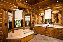 Log bathroom interior