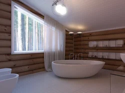 Log bathroom interior