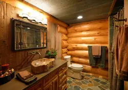 Log bathroom interior