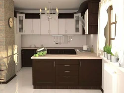 White dark brown kitchen photo