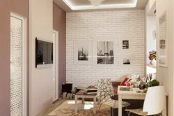 Koridorda Daxili Divar Kağızı Kərpic Divar
