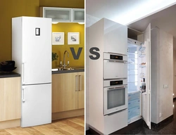 Separate refrigerator in the kitchen photo