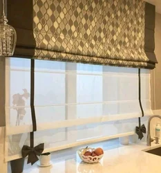 Double curtains for kitchen design