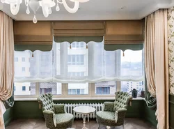 Double curtains for kitchen design