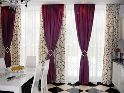 Double curtains for kitchen design