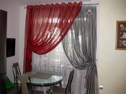 Double curtains for kitchen design