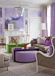Qonaq otağının interyerində lavanda rəngi