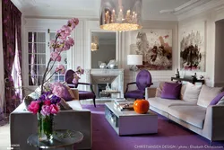 Lavender color in the living room interior