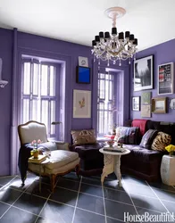 Qonaq otağının interyerində lavanda rəngi