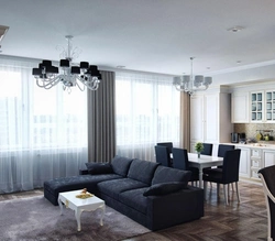 Kitchen living room design 50 sq.m.