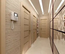 Design of a narrow hallway in an apartment in a modern style