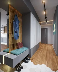 Design Of A Narrow Hallway In An Apartment In A Modern Style