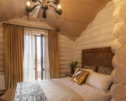 Curtains In A Wooden Bedroom Photo