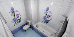 Bathroom design with floral panels