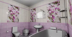 Bathroom design with floral panels