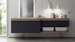 Interior with bathroom cabinets