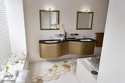 Interior with bathroom cabinets