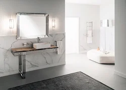 Interior with bathroom cabinets