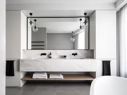 Interior with bathroom cabinets