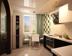 Kitchen design in a panel house for a three-room apartment