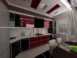 Kitchen design in a panel house for a three-room apartment
