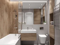 Bathroom design for a small bath without toilet with tiles