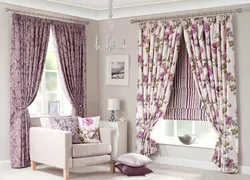 Curtains for two windows in the bedroom design