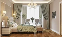 What curtains beige bedroom photo
