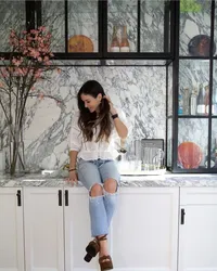Kitchen interior with small tiles