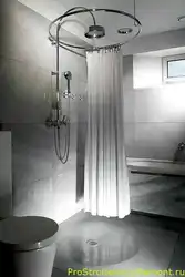 Duş Teknesi Və Pərdə Ilə Vanna Dizaynı