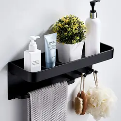 Modern bathroom shelves for shampoos in the interior