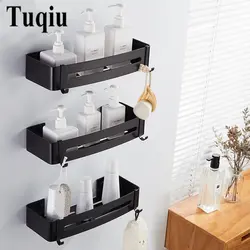 Modern bathroom shelves for shampoos in the interior
