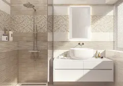 Collections of tiles in the bathroom interior