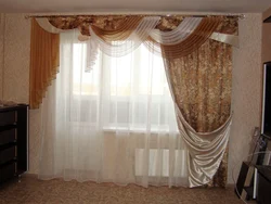 Bir Pərdə Fotoşəkili Ilə Qonaq Otağında Lambrequin
