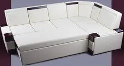 Corner sofa with sleeping place in the interior