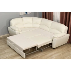 Corner sofa with sleeping place in the interior