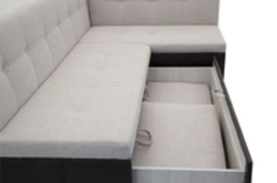 Corner sofa with sleeping place in the interior