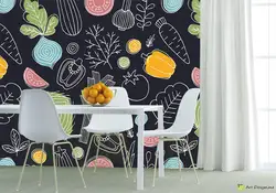 Wallpaper balls in the kitchen interior