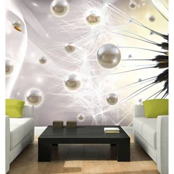 Wallpaper balls in the kitchen interior