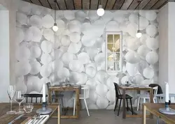 Mətbəx interyerində divar kağızı topları