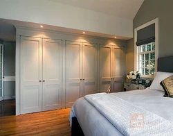 Built-in wardrobe in the bedroom interior