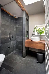 Gray Bathroom Design With Shower