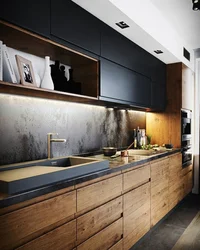 Kitchen with black countertop interior design