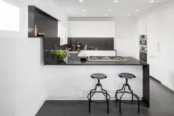 Kitchen With Black Countertop Interior Design