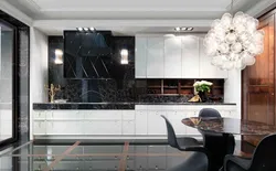 Kitchen with black countertop interior design