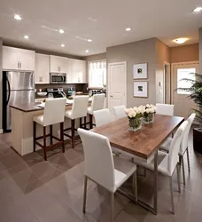 Kitchen interior in apartment table