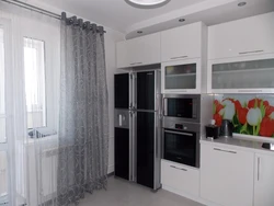 Curtains for the kitchen in a modern style photo gray