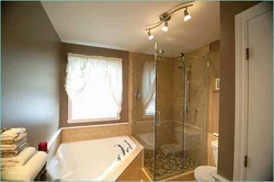 Bathroom and shower in one room design