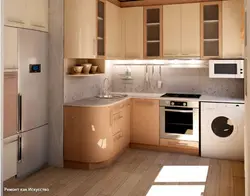 Modern Kitchens Photo Small Corner With Refrigerator