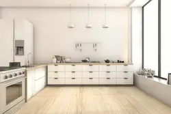 Üst şkafları olmayan minimalist mətbəx dizaynı